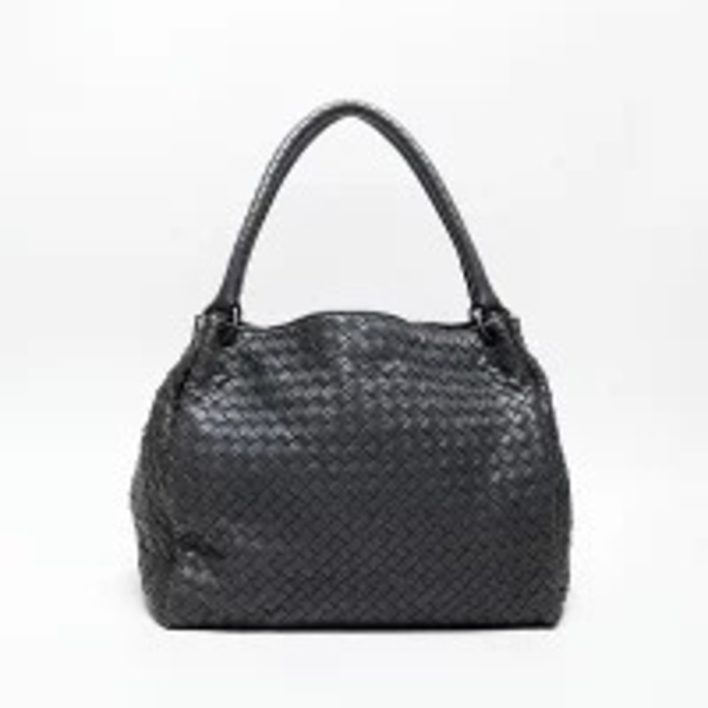 Bottega Veneta Intrecciato Shoulder Bag Gray